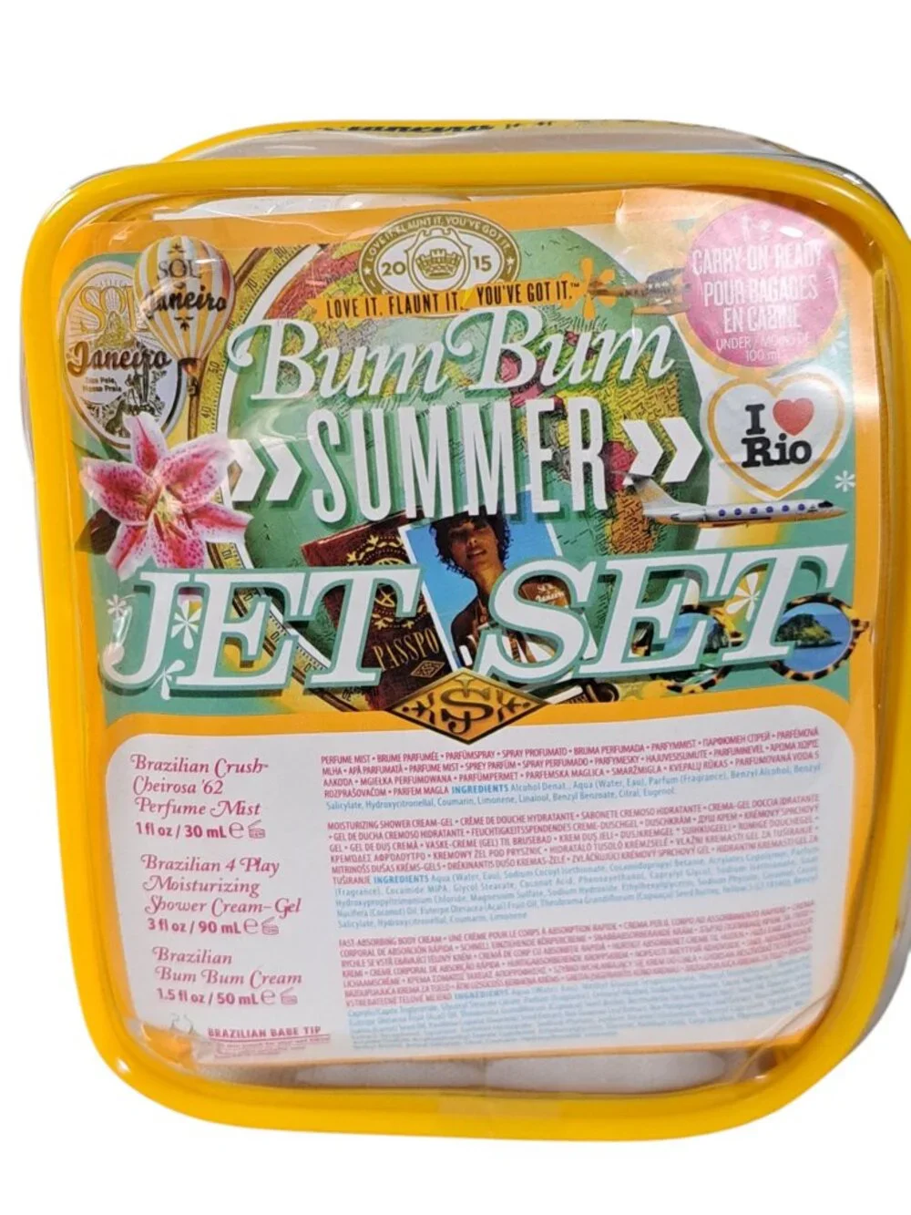 SOL DE JANEIRO Jet Set Bom Dia Bright Shower Gel Cream Mist Cheirosa 62 Kit NEW